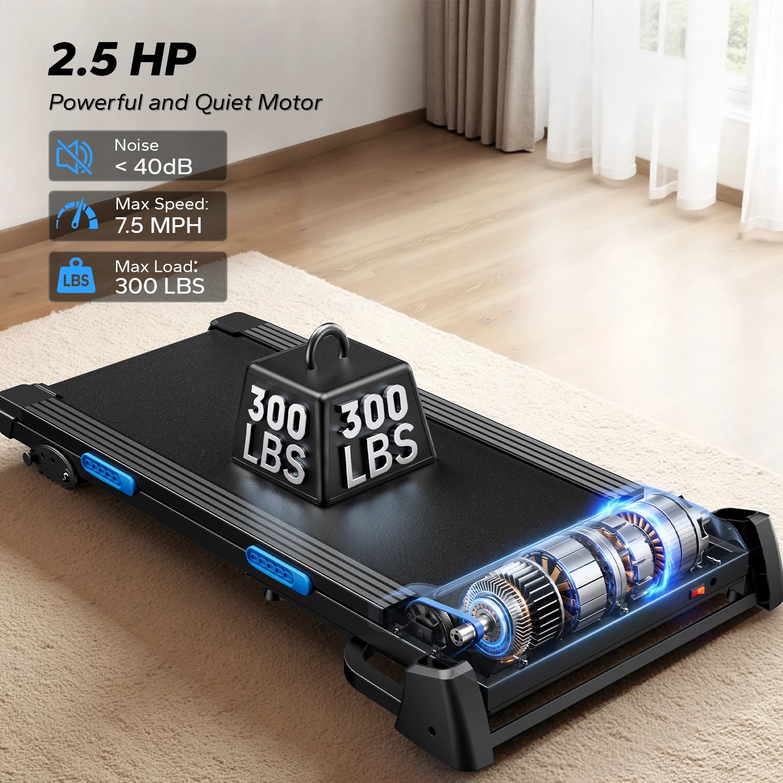 Foldable T12 Treadmill with Incline Shock Cushion