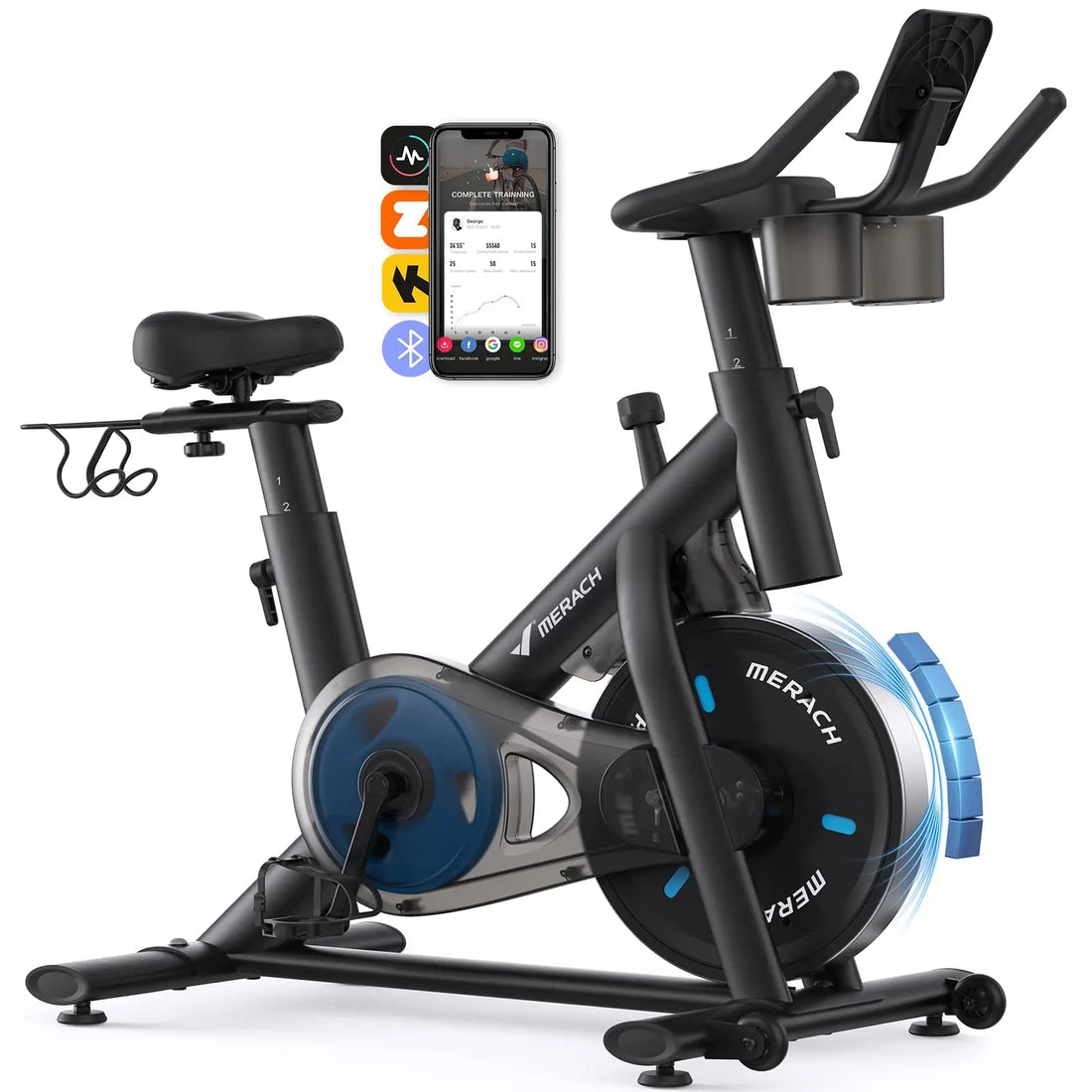 Magnetic Exercise Bike with App Fitness Courses
