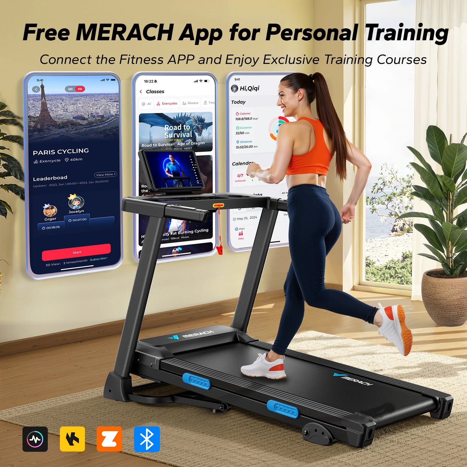 Foldable T12 Treadmill with Incline Shock Cushion