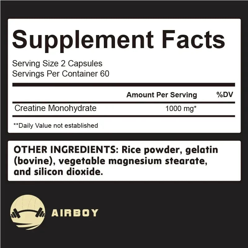 Creatine Monohydrate Capsules for Strength and Performance Support