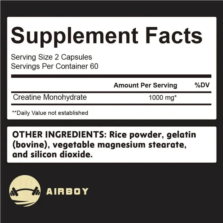 Creatine Monohydrate Capsules for Strength and Performance Support