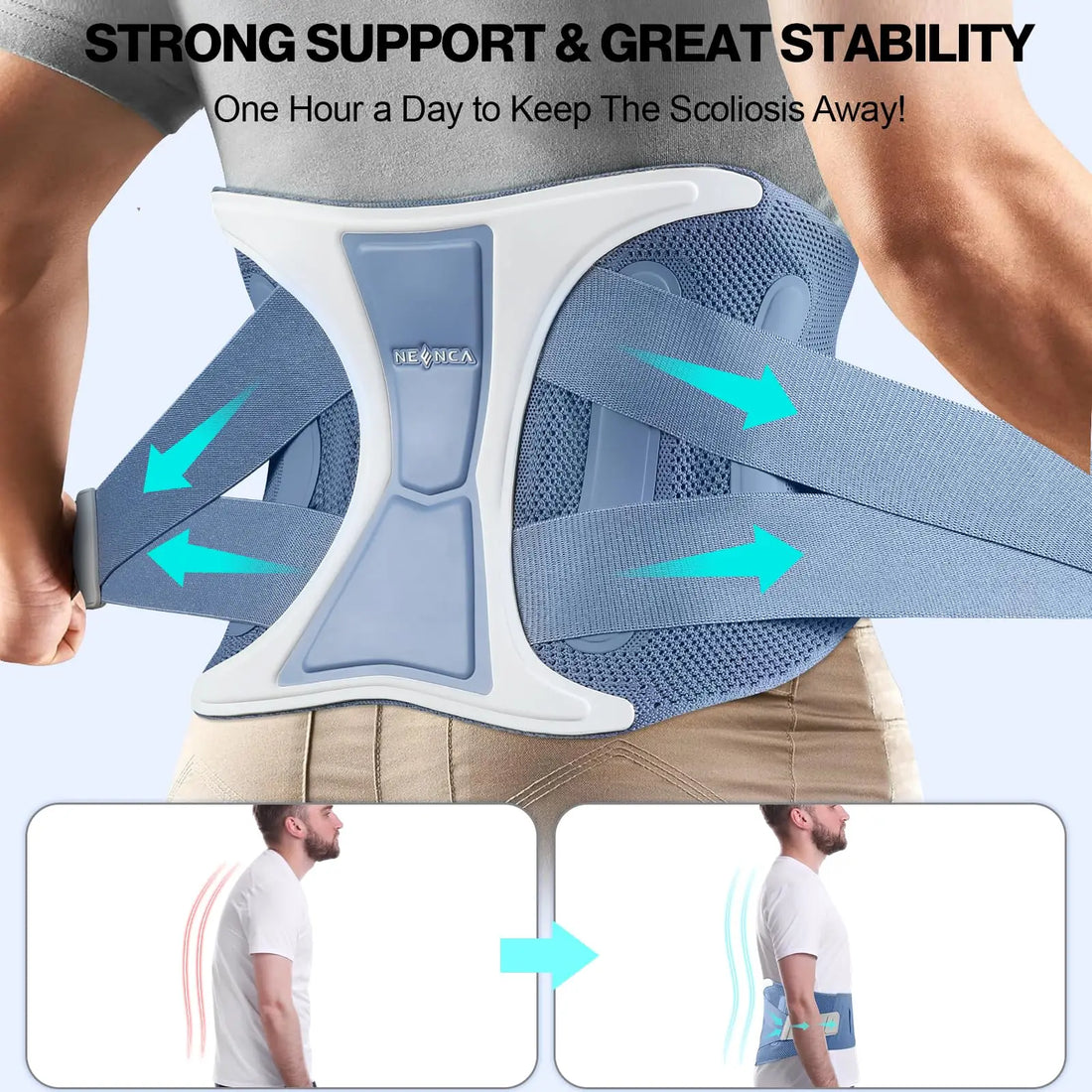 Adjustable Lumbar Back Support Belt for Pain Relief