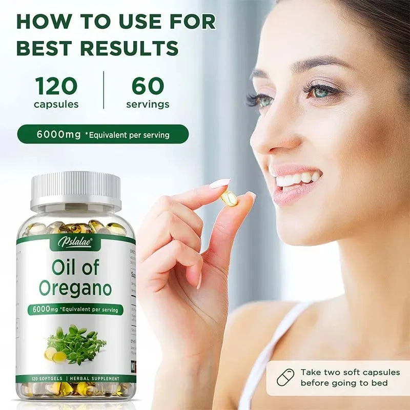 Oil of Oregano Capsules for Digestive Health Support