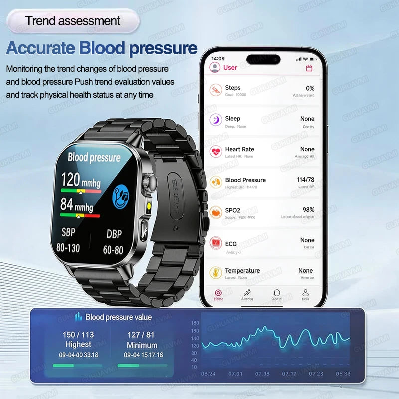 Men's ECG Bluetooth Calling Health Monitoring Smartwatch
