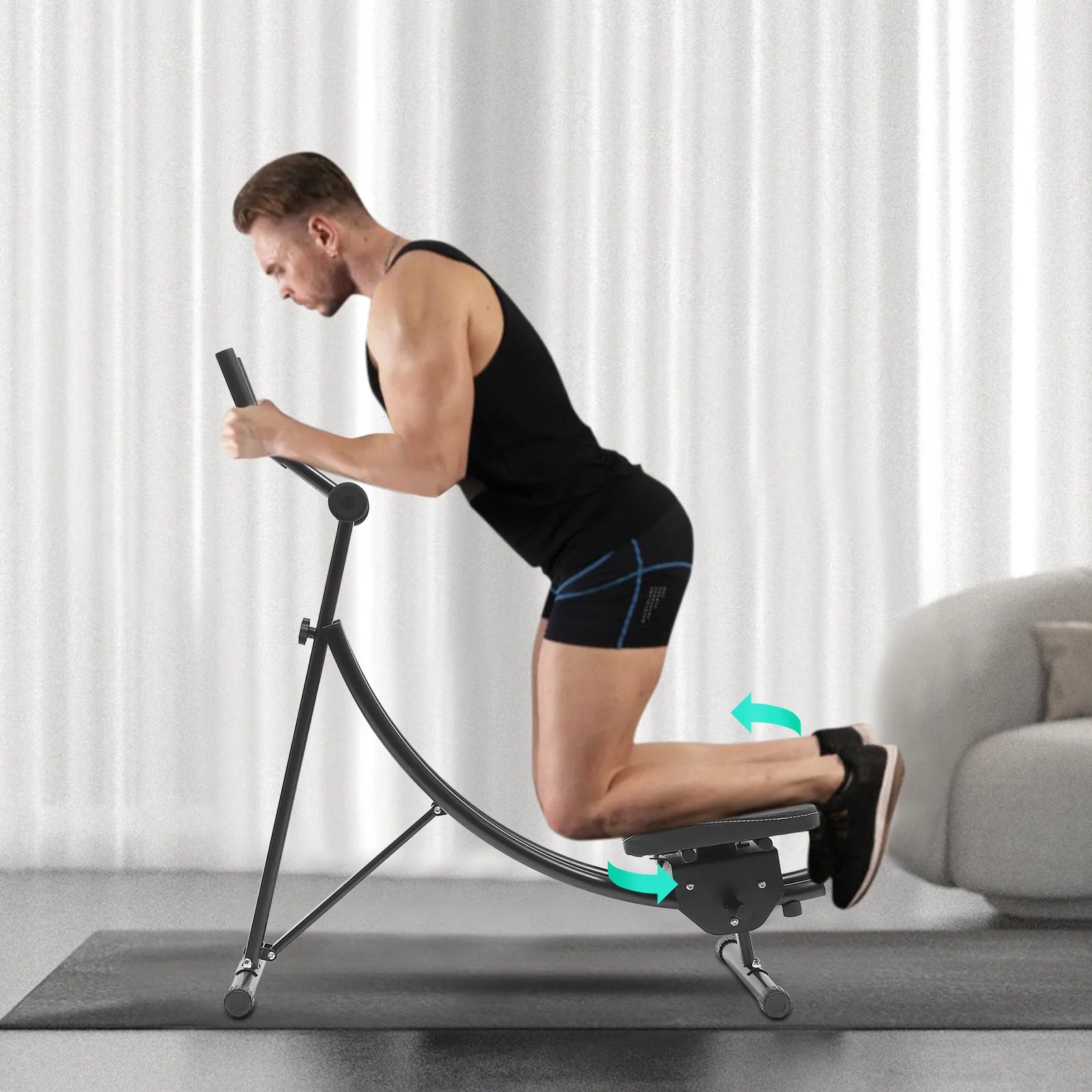 Dual Track Adjustable Ab Roller with Knee Pad