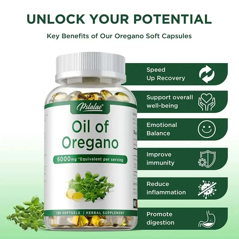 Oil of Oregano Capsules for Digestive Health Support