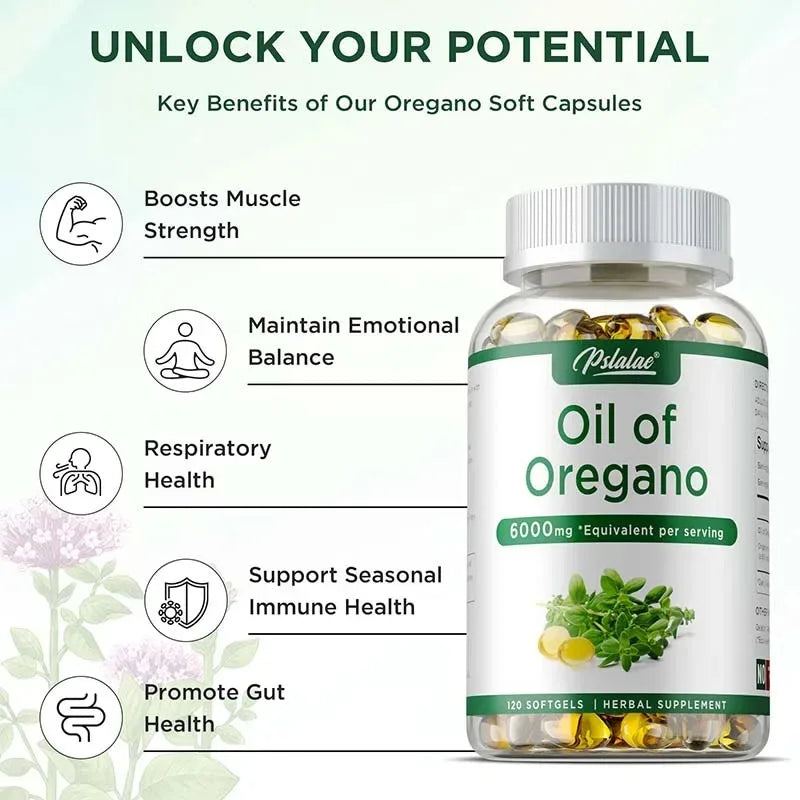 Oil of Oregano Capsules for Digestive Health Support