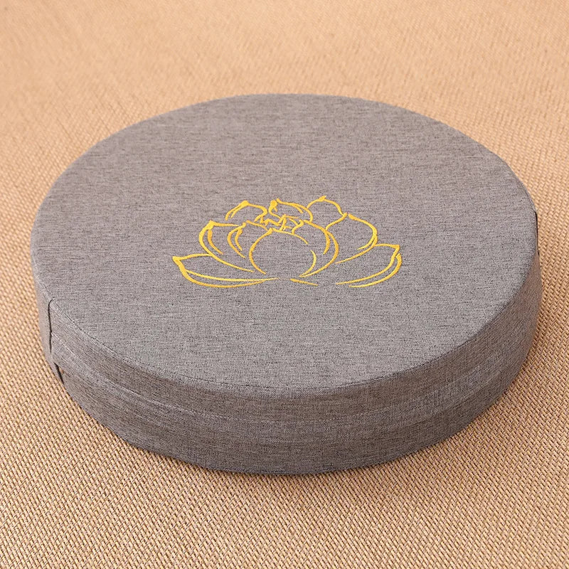 Linen Meditation Cushion with Removable Washable Cover Pillow