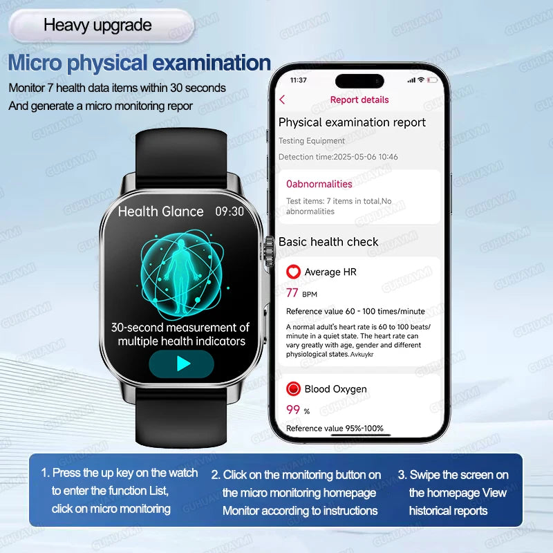 Men's ECG Bluetooth Calling Health Monitoring Smartwatch