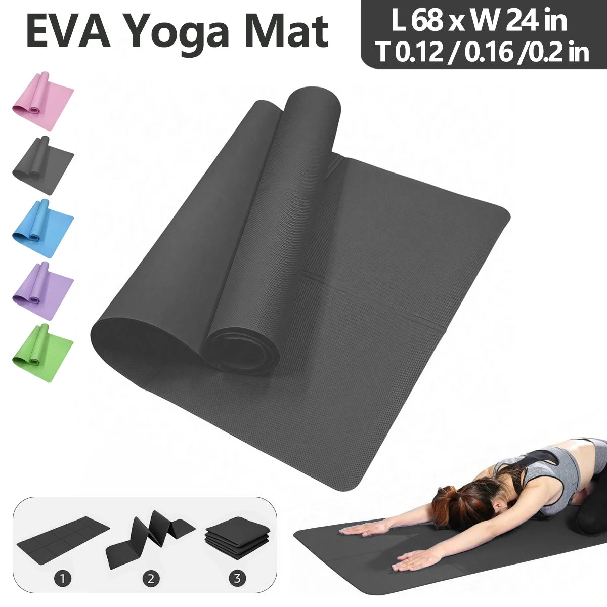 Foldable EVA Yoga Mat for Travel and Fitness