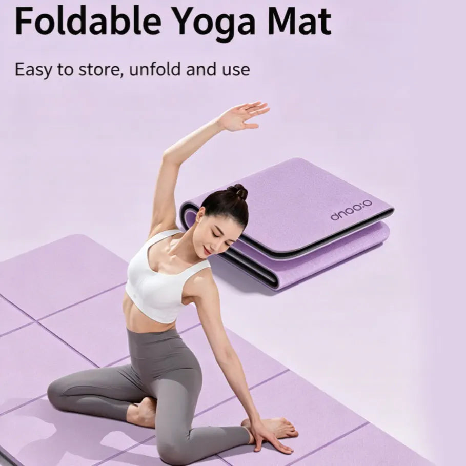Foldable TPE Non-Slip Yoga Mat with Storage Bag