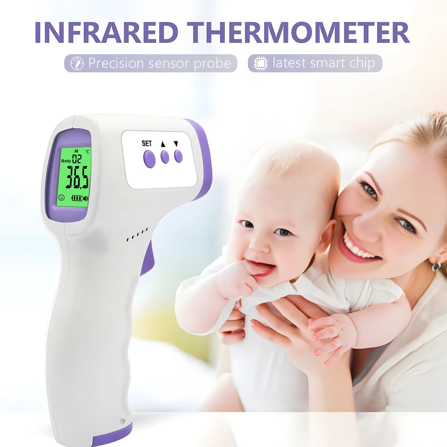 Digital Forehead Thermometer and Portable Finger Pulse Oximeter