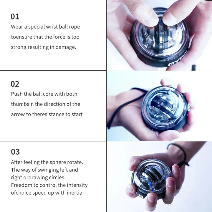 LED Gyro Wrist Power Trainer Ball
