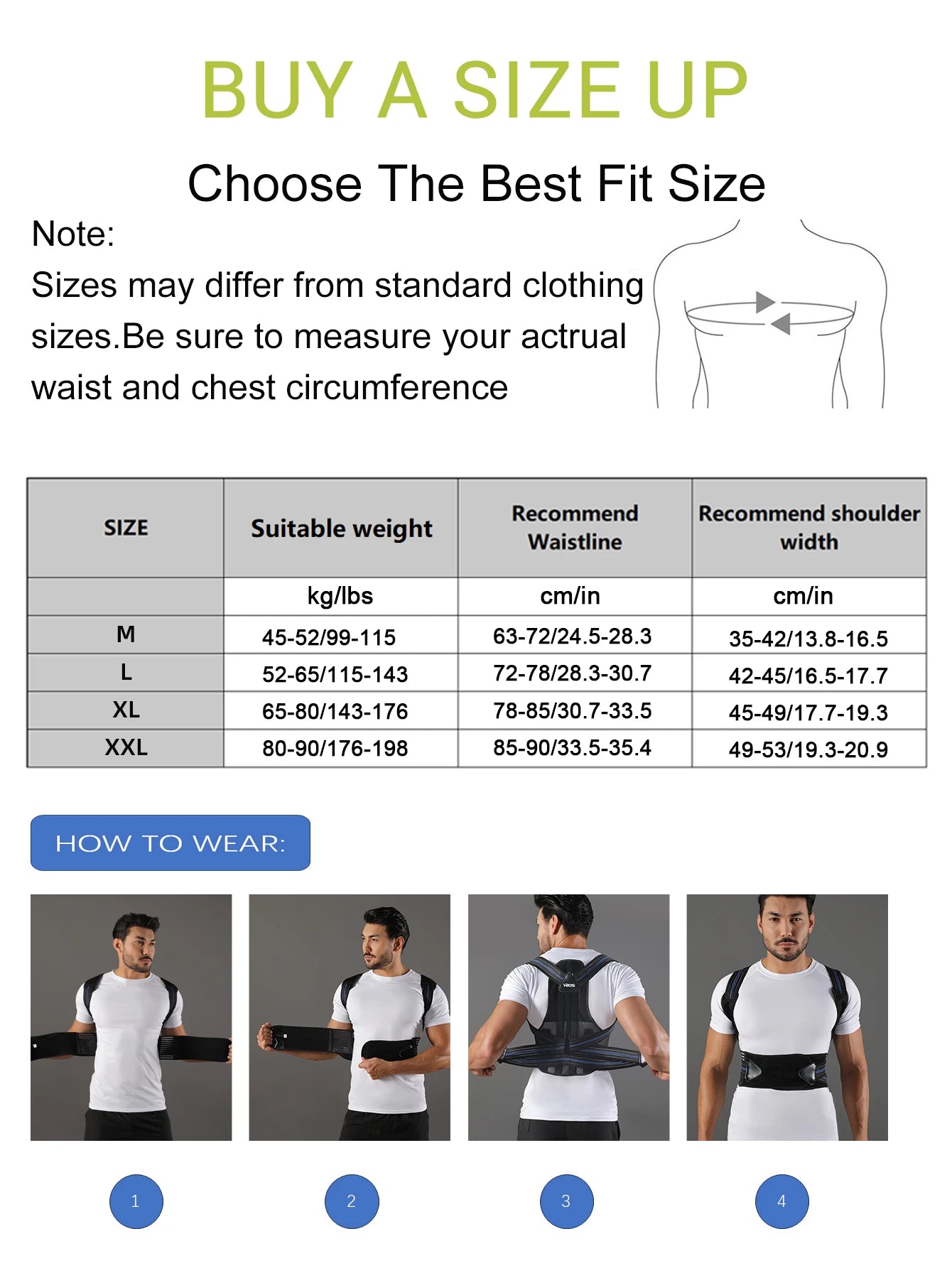 Adjustable Back Support Posture Corrector for Adults