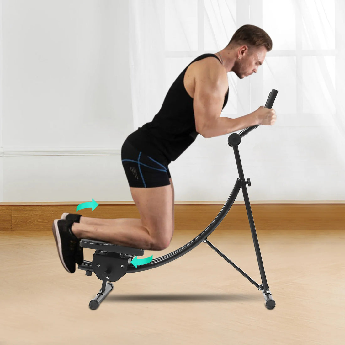 Dual Track Adjustable Ab Roller with Knee Pad