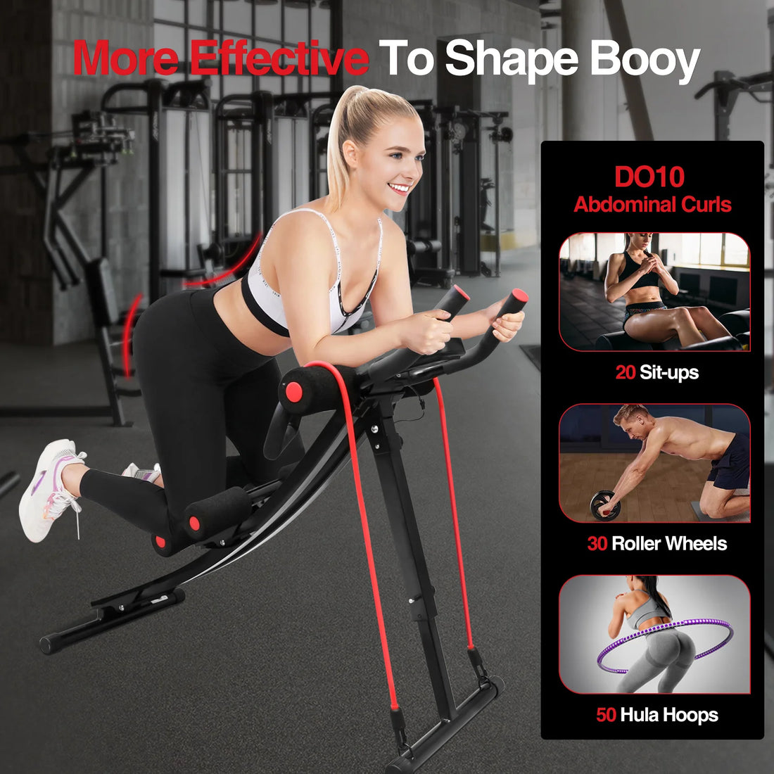 Foldable Ab Machine with LCD Display Trainer