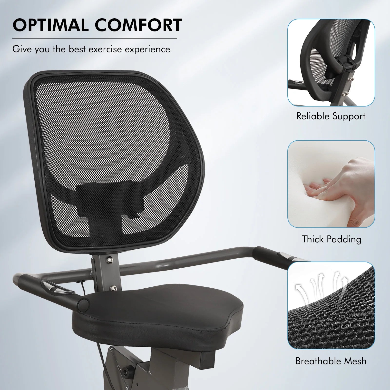 Recumbent Exercise Bike with Comfortable Seat and Resistance