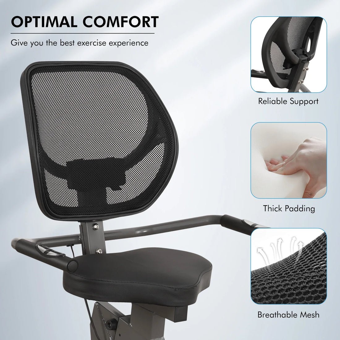Recumbent Exercise Bike with Comfortable Seat and Resistance
