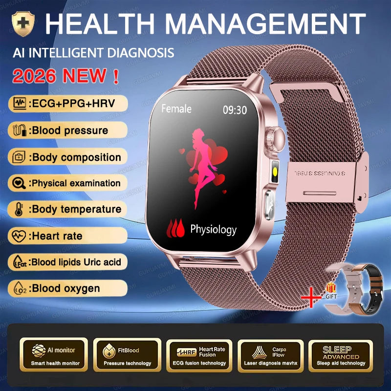 Men's ECG Bluetooth Calling Health Monitoring Smartwatch