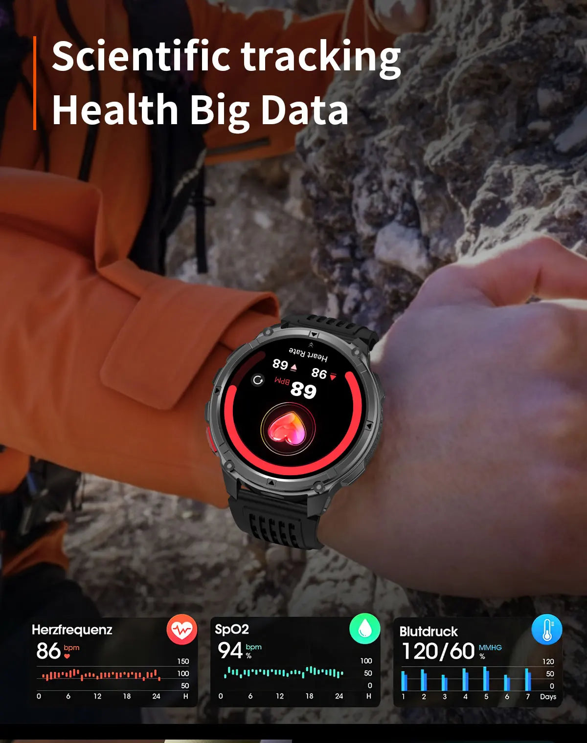 AMOLED GPS Bluetooth Smart Watch