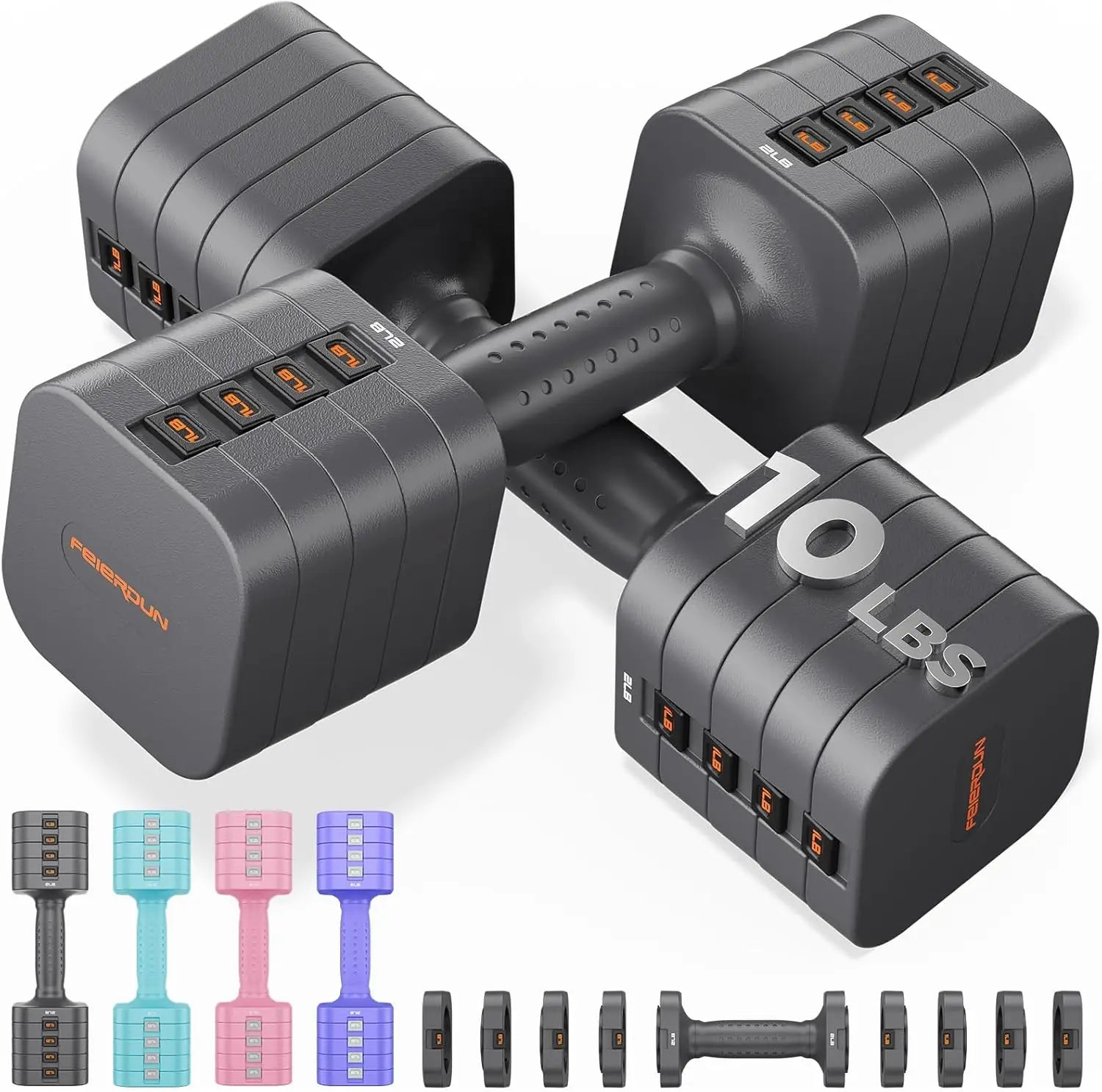 5-in-1 Adjustable Dumbbells Set for Home Gym