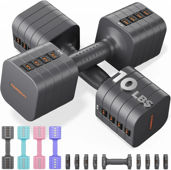 5-in-1 Adjustable Dumbbells Set for Home Gym