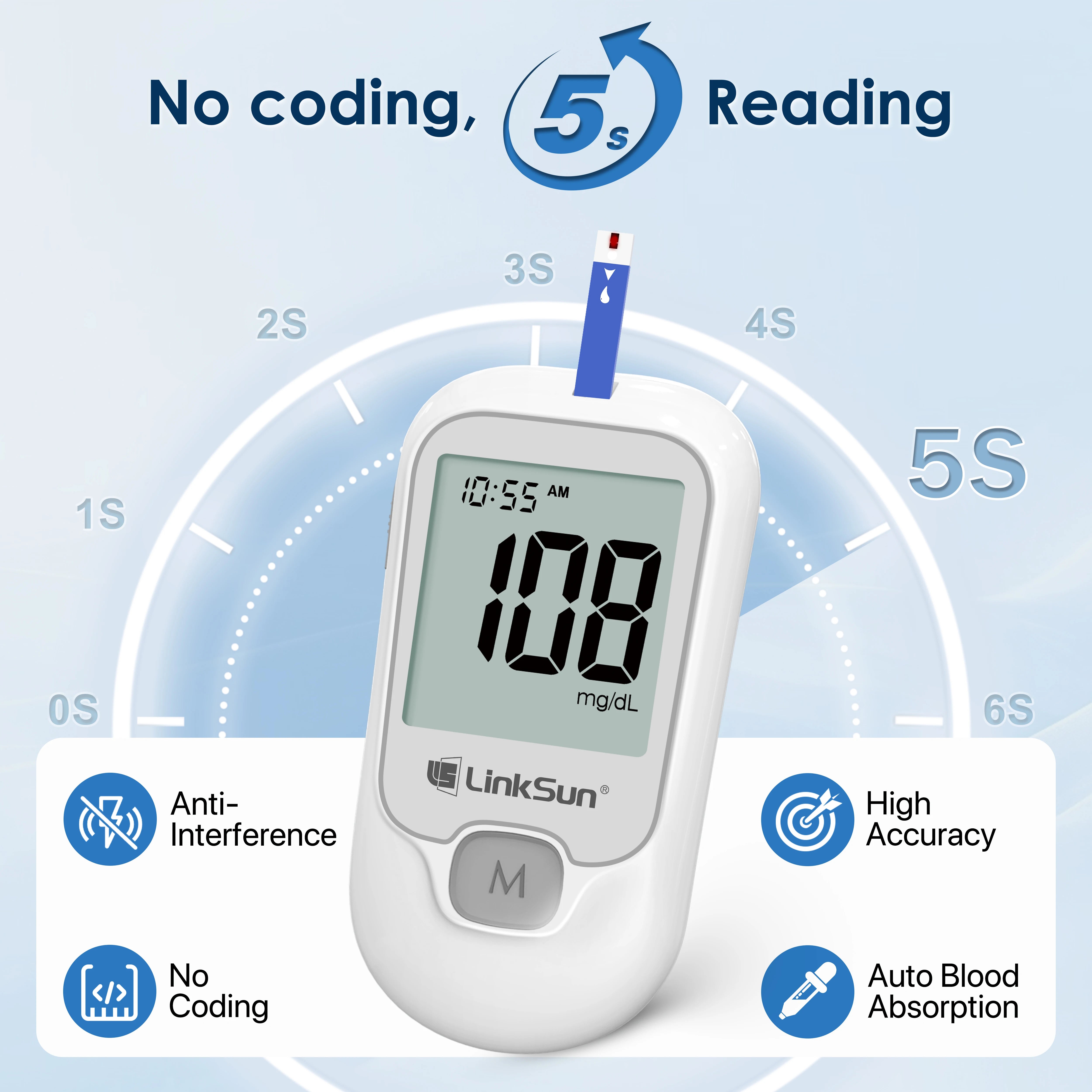 LinkSun G-425-1 Blood Glucose Meter Testing Kit
