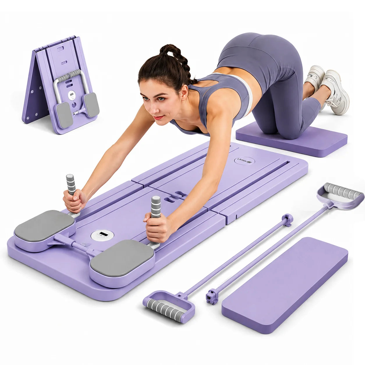 Multifunctional Pilates Board with Resistance Tubes