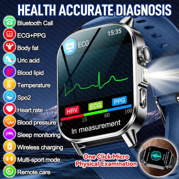 Men's ECG Bluetooth Calling Health Monitoring Smartwatch