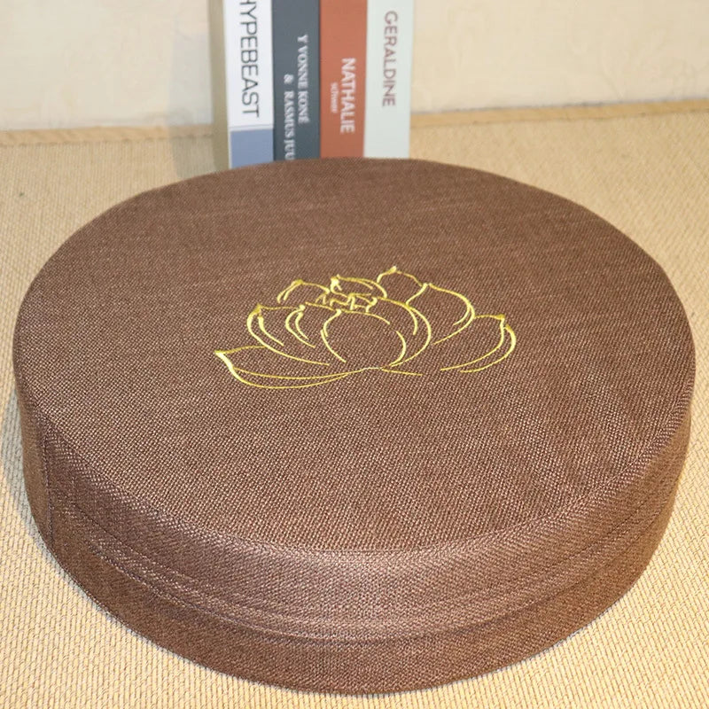 Linen Meditation Cushion with Removable Washable Cover Pillow