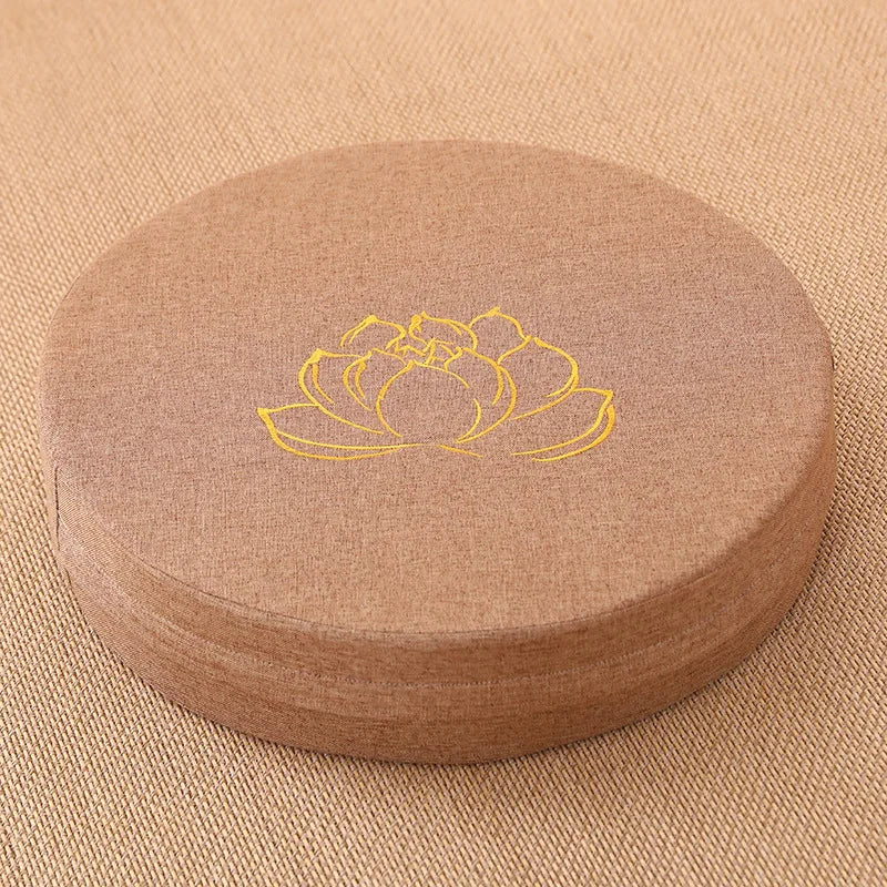 Linen Meditation Cushion with Removable Washable Cover Pillow