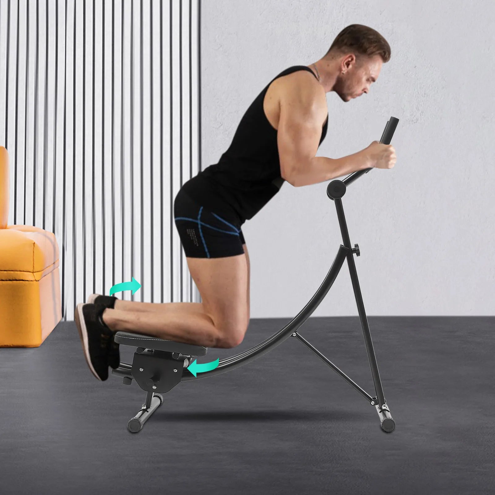 Dual Track Adjustable Ab Roller with Knee Pad