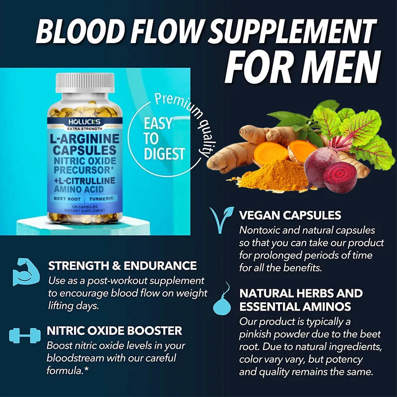 L-Arginine L-Citrulline Capsules for Energy and Performance