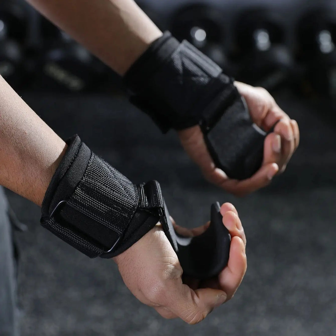 Heavy-Duty Weightlifting Hooks Wrist Grip Straps Steel