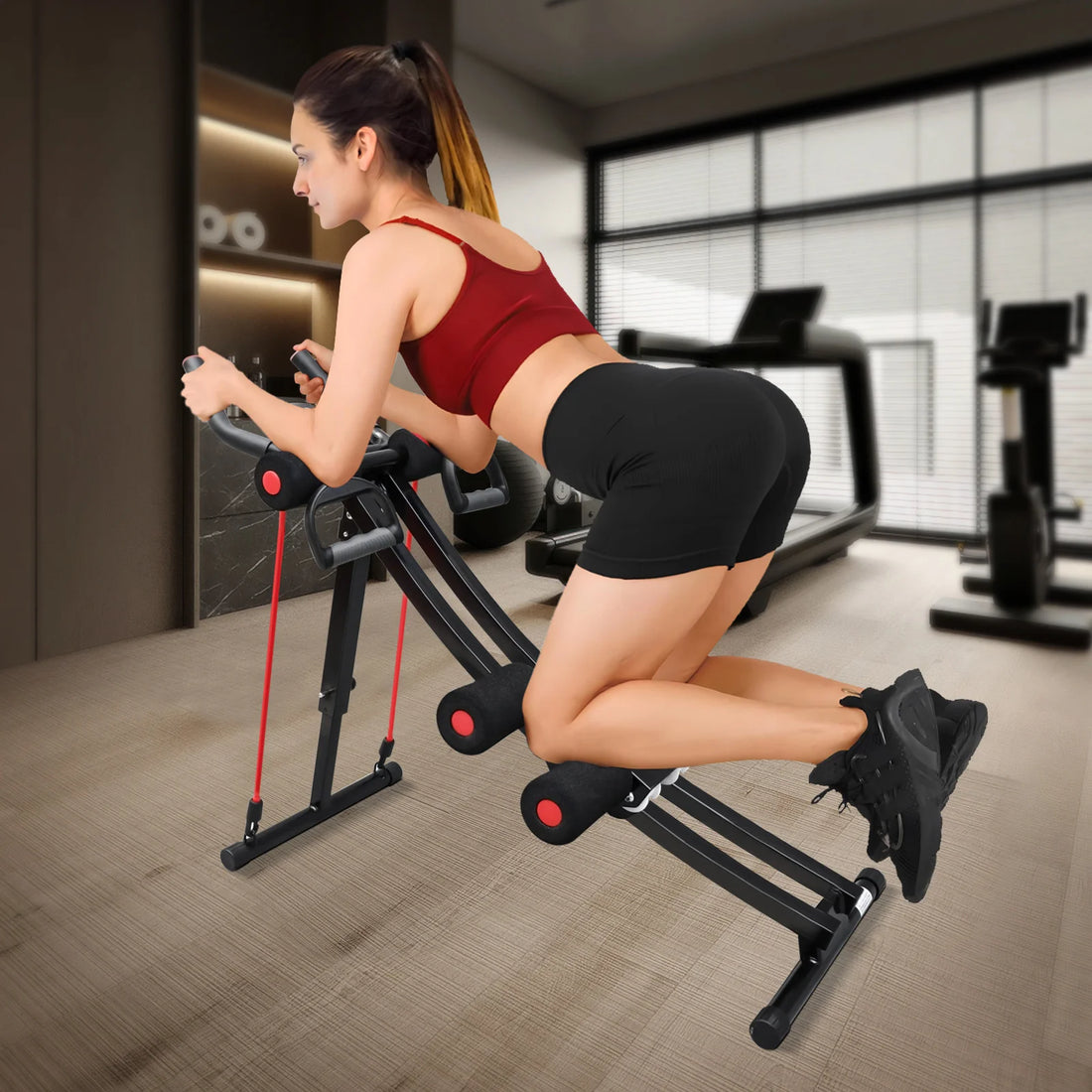 Foldable Ab Machine with LCD Display Trainer