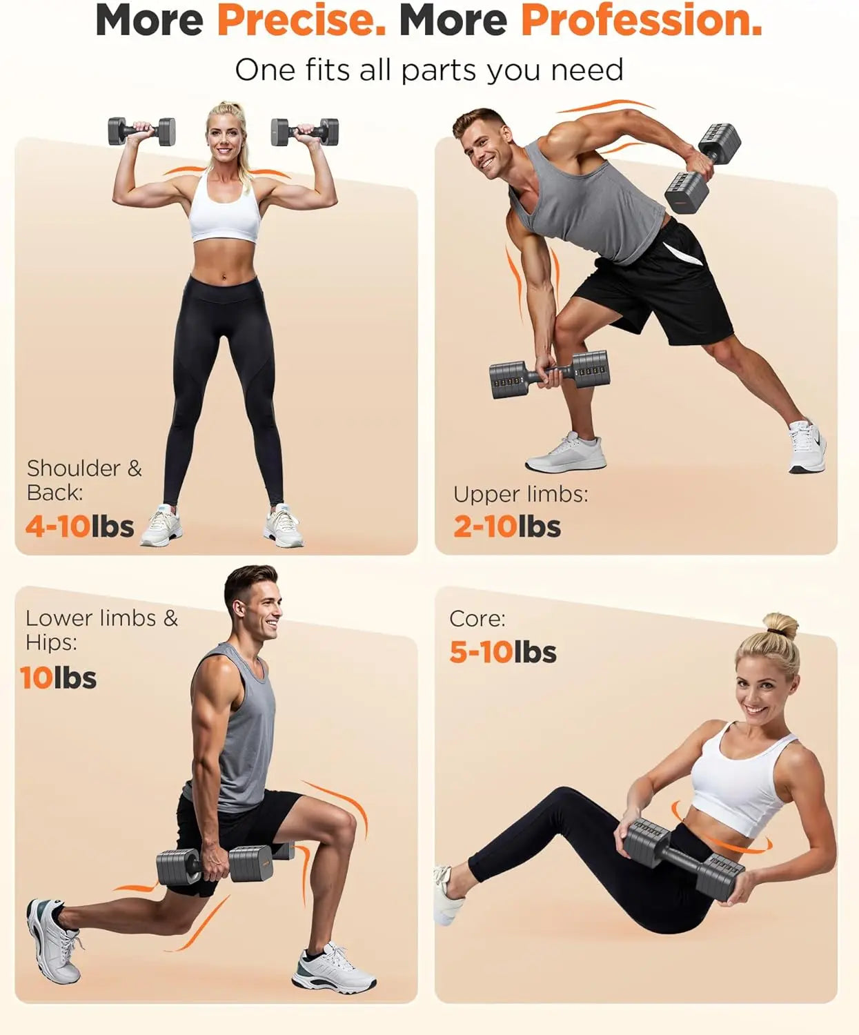 5-in-1 Adjustable Dumbbells Set for Home Gym