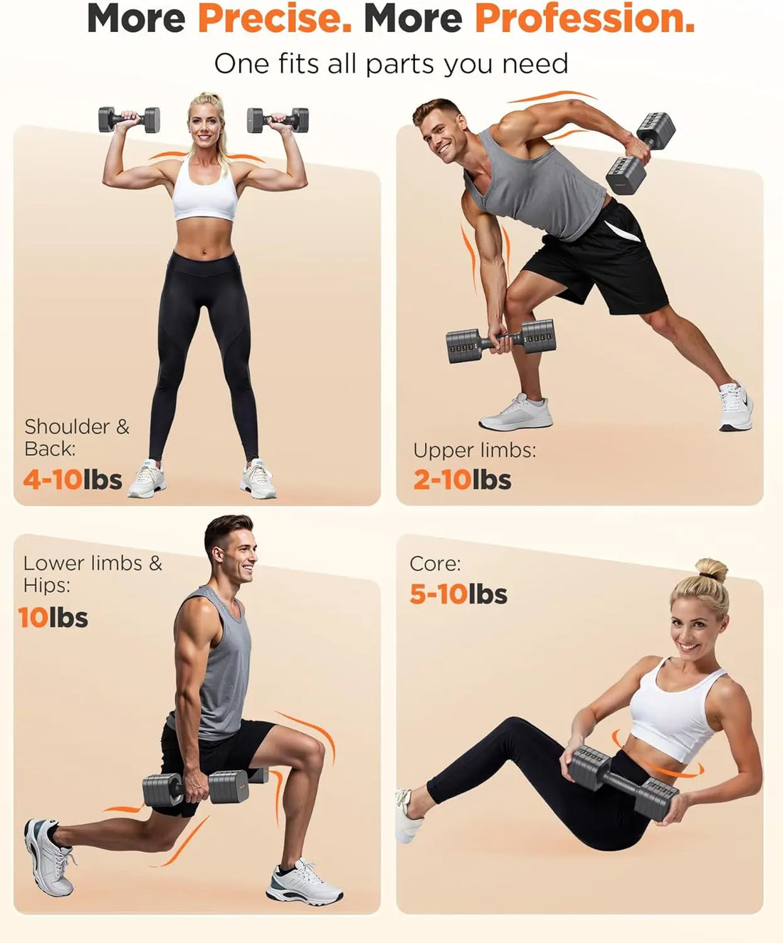 5-in-1 Adjustable Dumbbells Set for Home Gym