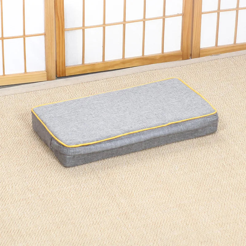 Thick Linen Zafu Meditation Cushion with Washable Cover