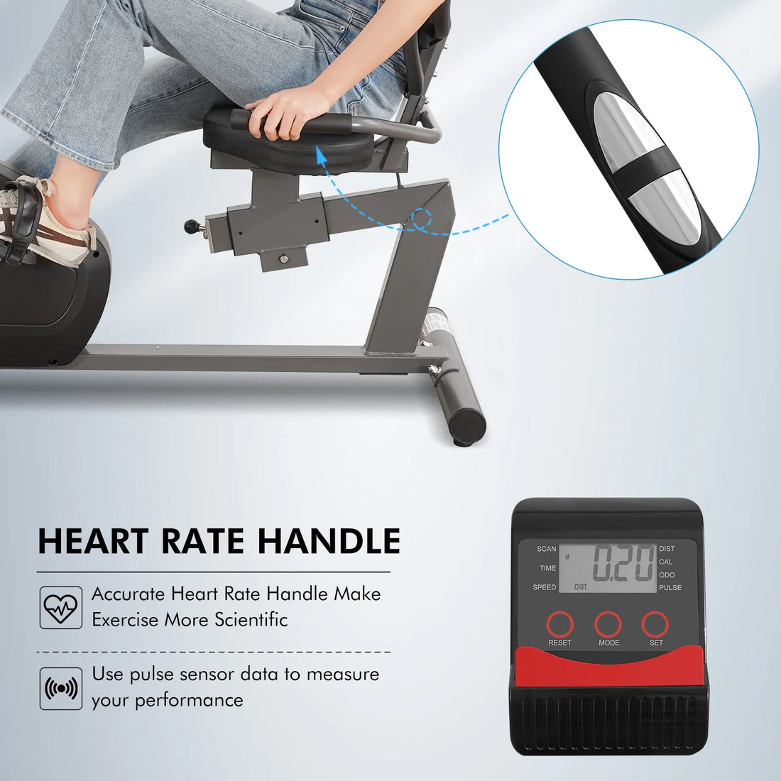 Recumbent Exercise Bike with Comfortable Seat and Resistance