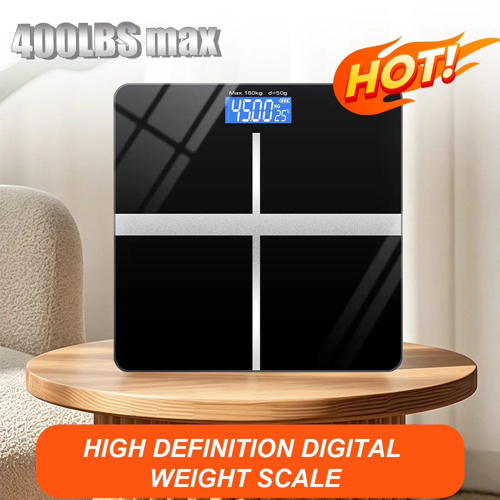 Digital Bathroom Scale with LCD Display 180kg Capacity