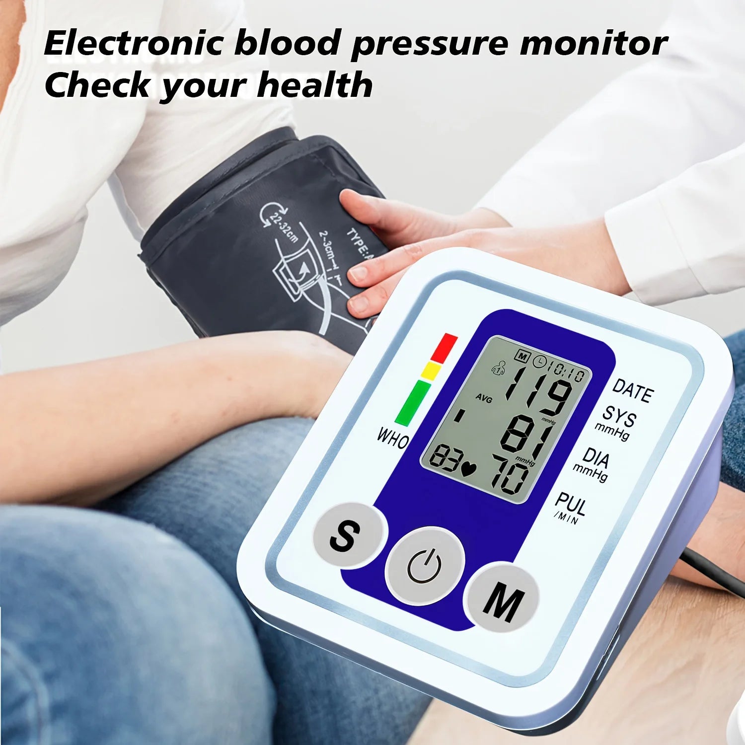 Automatic Digital Arm Blood Pressure Monitor with Heart Rate