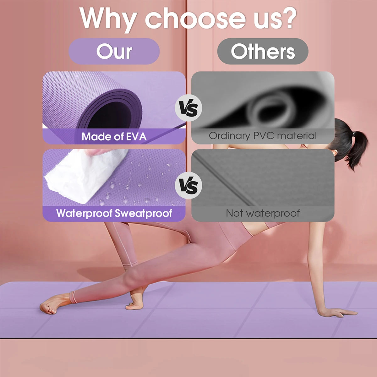 Foldable EVA Yoga Mat for Travel and Fitness