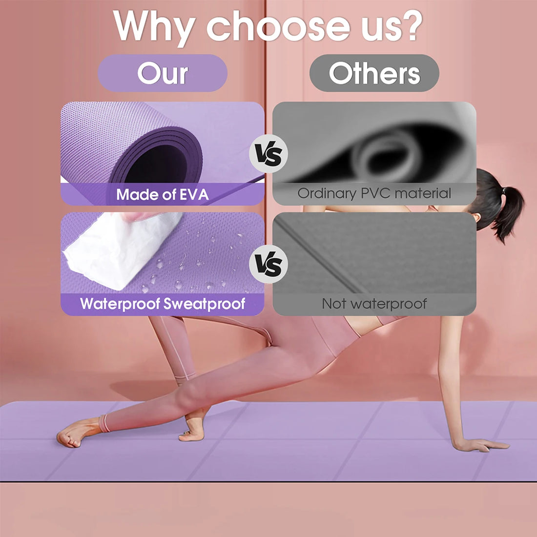 Foldable EVA Yoga Mat for Travel and Fitness
