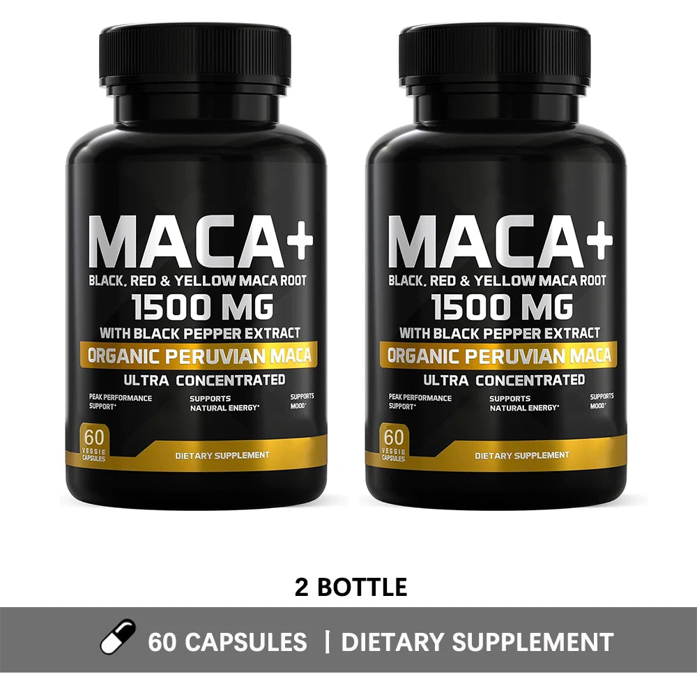 Organic Maca Root Powder Capsules with Peruvian Blend