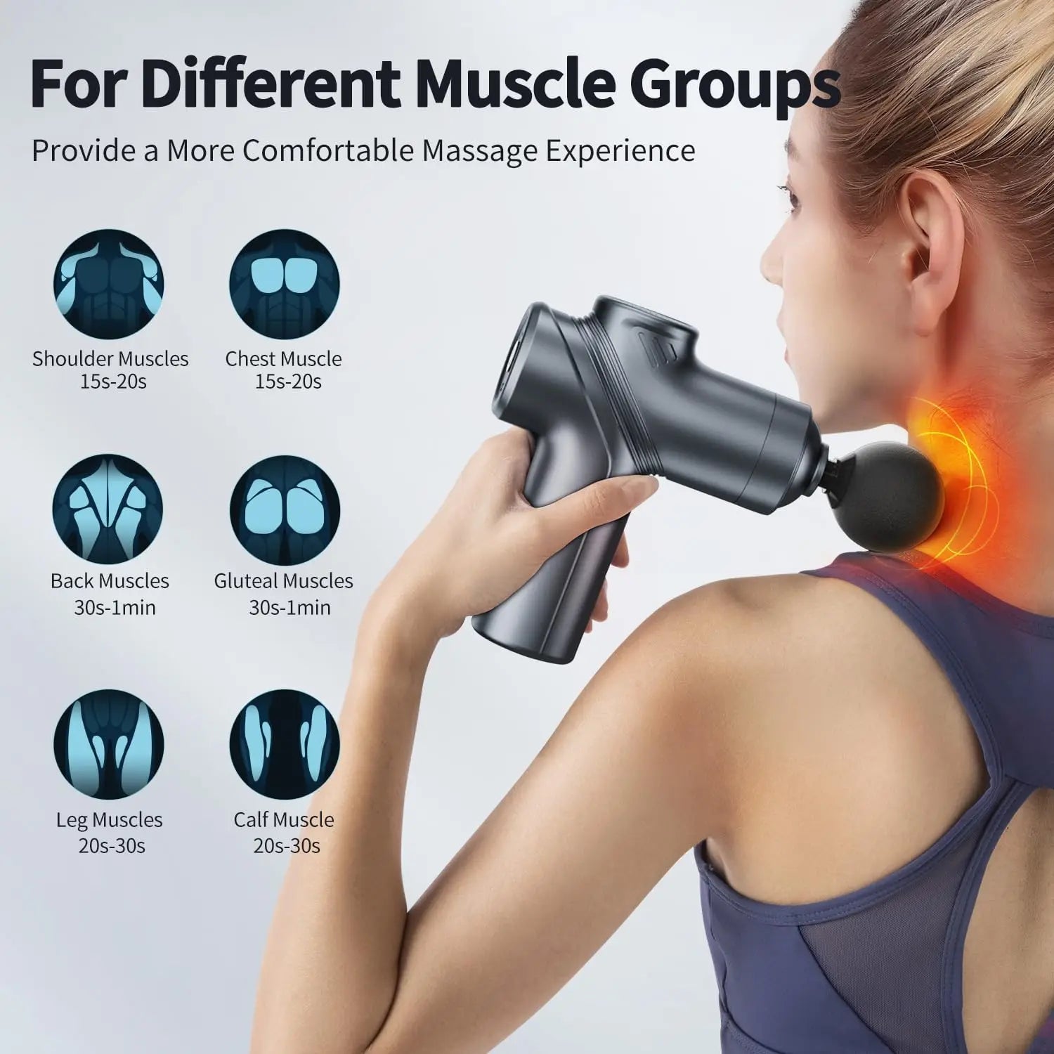 Mini Deep Tissue Massage Gun with Four Heads