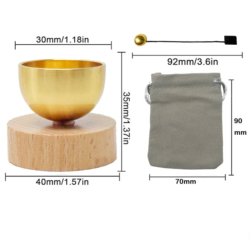 Mini Brass Singing Bowl for Yoga Meditation Relaxation Sound