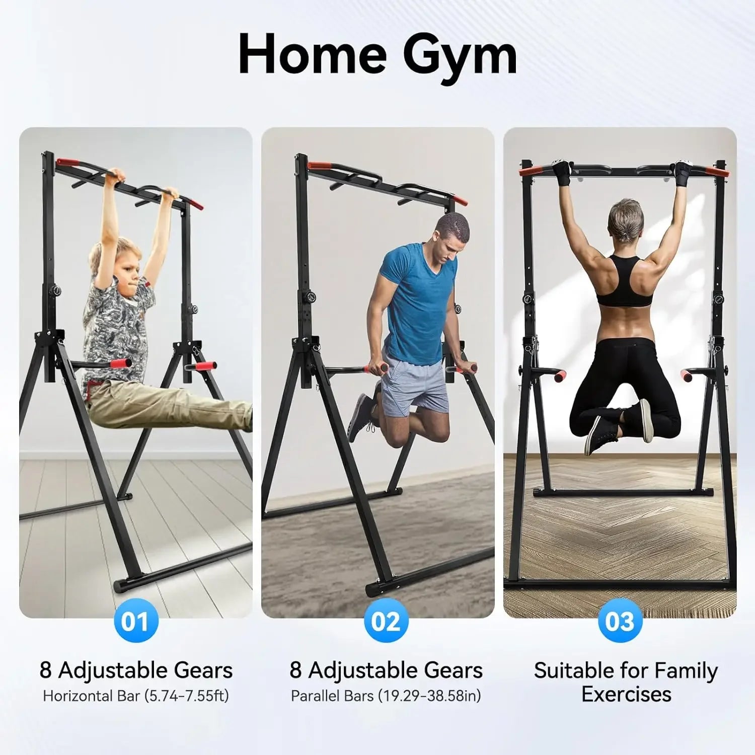Adjustable Power Tower with Pull Up and Dip Station