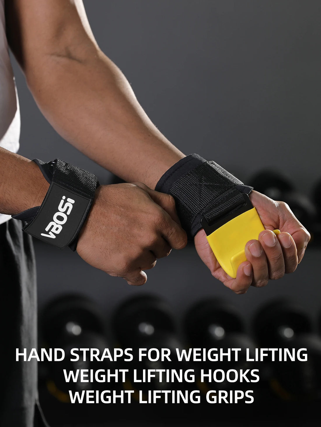 Heavy-Duty Weightlifting Hooks Wrist Grip Straps Steel