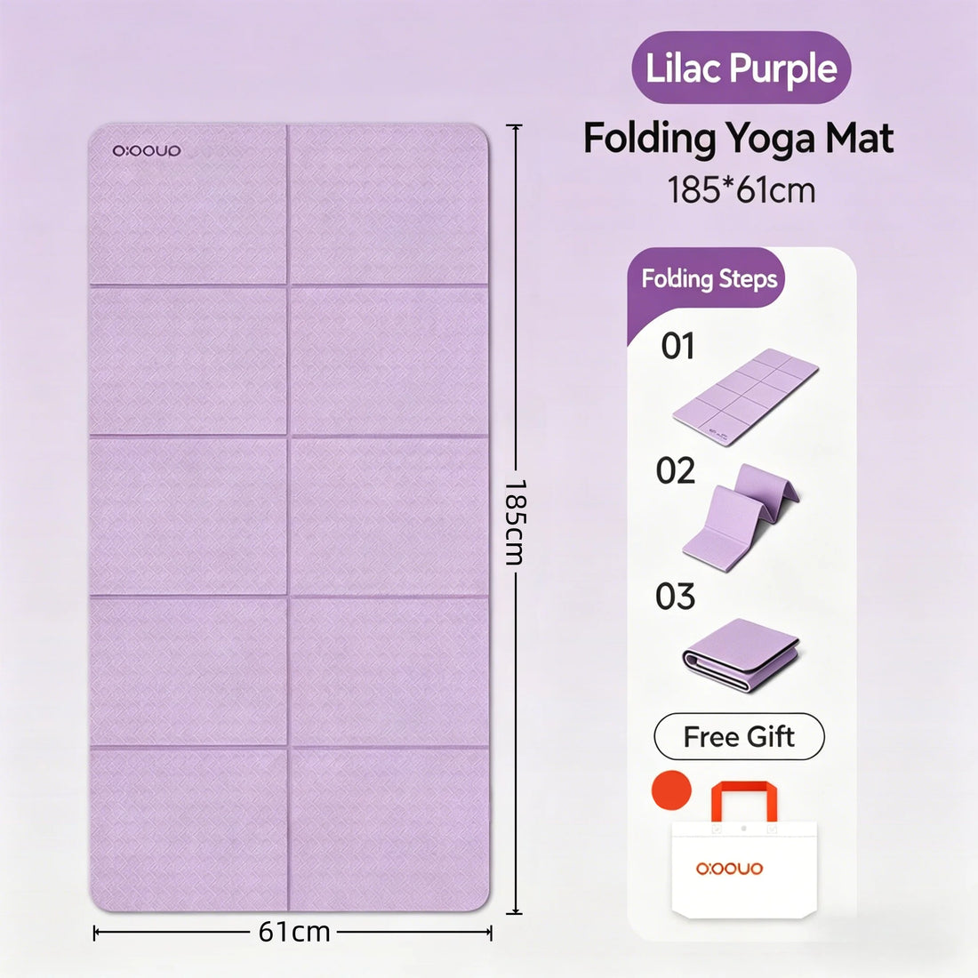 Foldable TPE Non-Slip Yoga Mat with Storage Bag