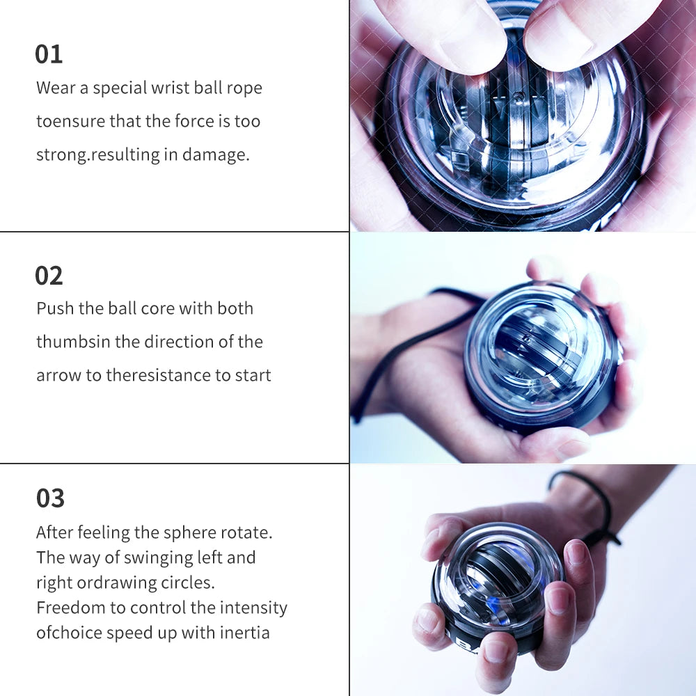 LED Gyro Wrist Power Trainer Ball